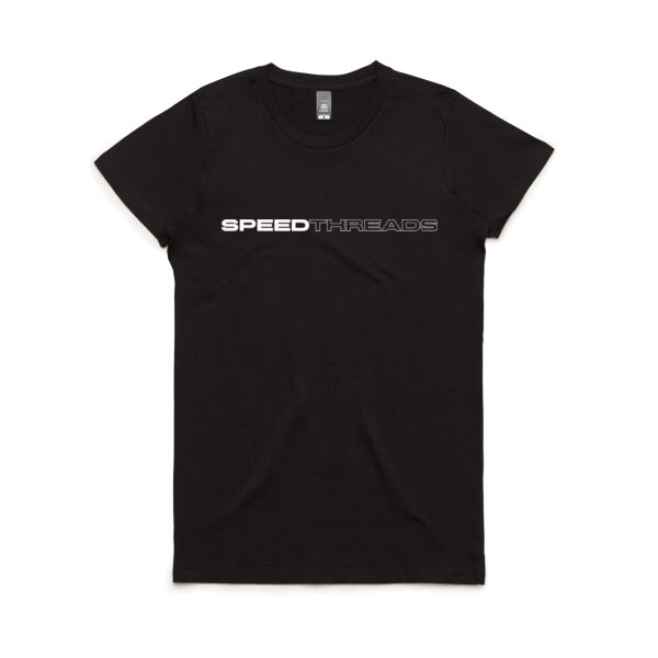 Speed Threads Overtake Tee (Womens) - Arctic White Print Thumbnail
