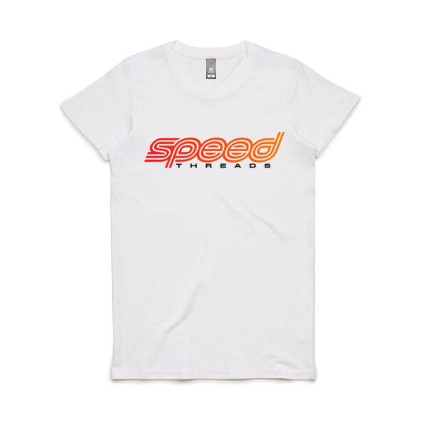 Speed Threads Apex Tee (Womens) - Flame Orange Print Thumbnail