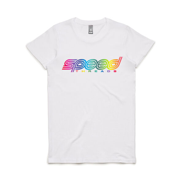 Speed Threads Apex Tee (Womens) - Rainbow Road Print Thumbnail